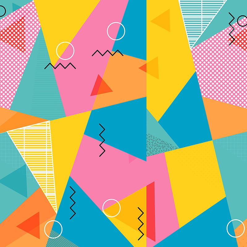 Geometric vivid shapes, abstract, colors, digital, girlish, graphic,  modern, HD phone wallpaper | Peakpx