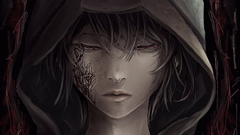 Download Intense and thoughtful dark anime boy Wallpaper