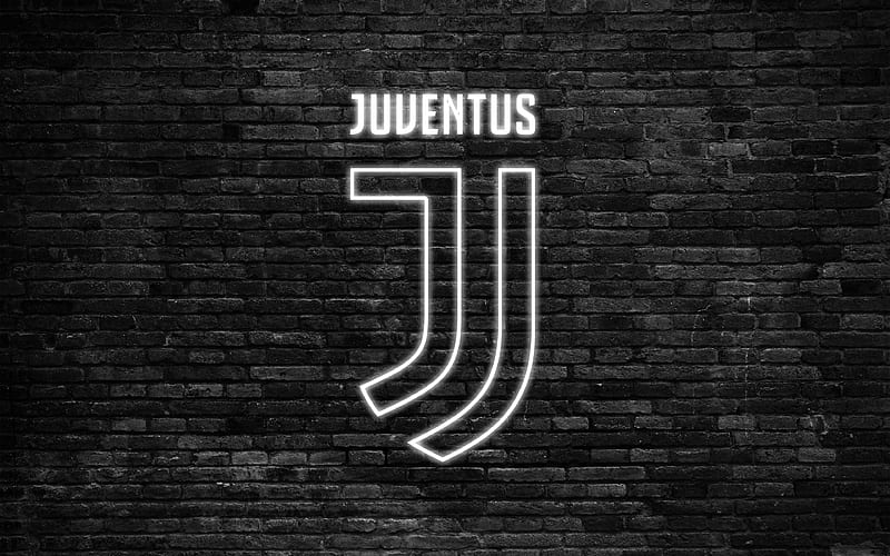 Juventus Serie A, the new Juventus logo, Italy, football, neon logo, neon light, HD wallpaper
