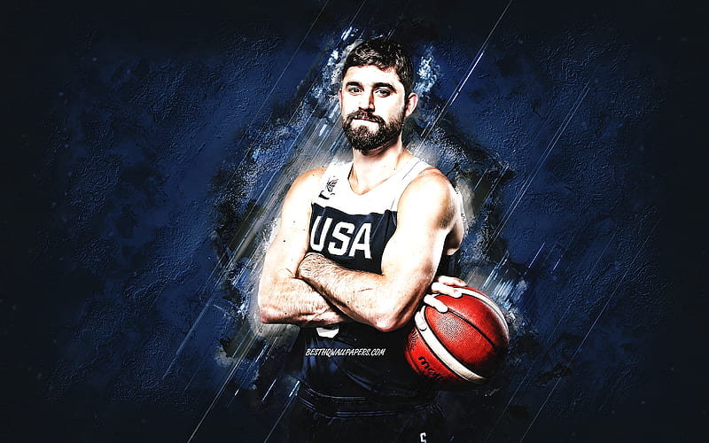Joe Harris, USA national basketball team, USA, American basketball player, portrait, United States Basketball team, blue stone background, HD wallpaper