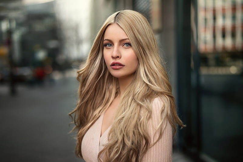 Blonde Girl Outdoor , blonde, girls, model, HD wallpaper