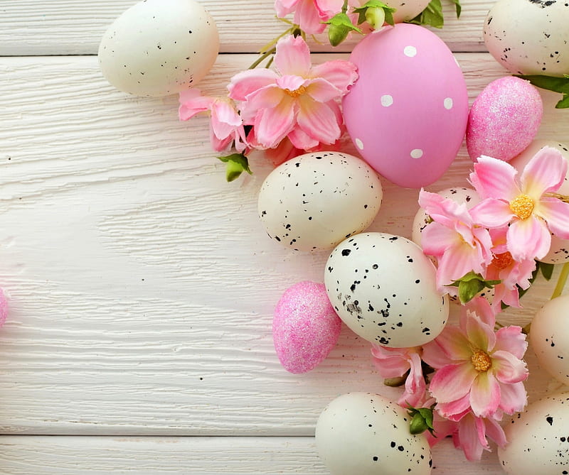Easter, colous, egg, pink, white, HD wallpaper