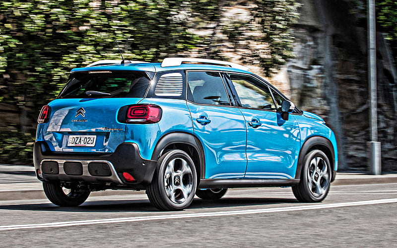 Citroen C3 Aircross, 2019, rear view, exterior, compact crossover, new blue C3 Aircross, french cars, Citroen, HD wallpaper