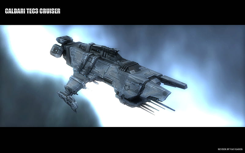 EVE Online Caldari Cruiser Tec3, spacecraft, eve online, caldari cruiser, spaceship, HD wallpaper