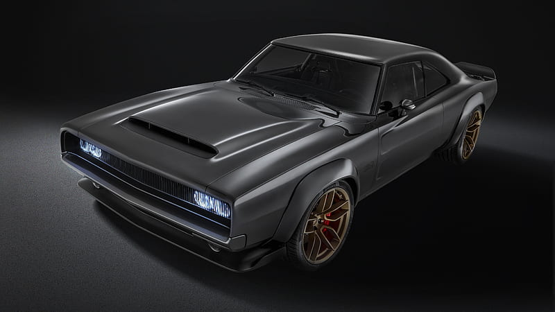 dodge super charger, black, muscle cars, Vehicle, HD wallpaper