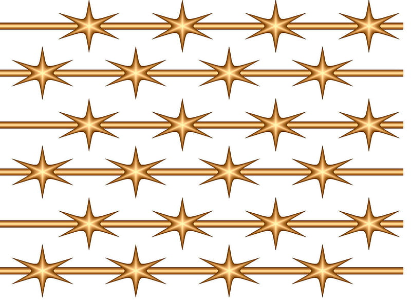 Gold stars, shapes, stars, gold, lines, white, HD wallpaper