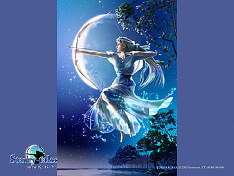 Wallpaper ID 889103  Blue Leaf Moon 720P Kagaya Sky Star Artistic  Starry Sky free download