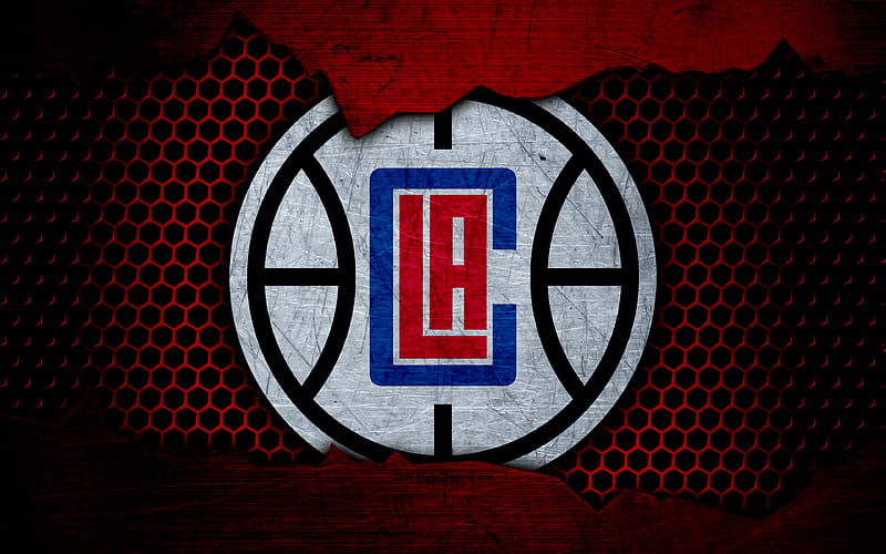 Los Angeles Clippers logo, NBA, basketball, Western Conference, USA, grunge, LA Clippers, metal texture, Northwest Division, HD wallpaper