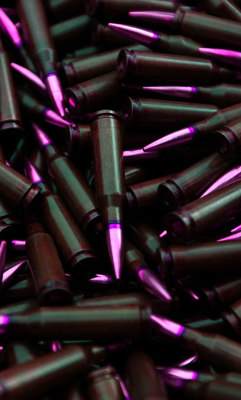 Purple Bullets, army, bullet, caliber, gun, navy, rifle, guerra, weapon, HD phone wallpaper