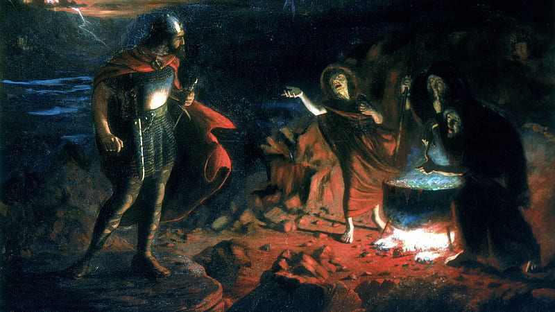 MacBeth Is Lured By The Three Witches, Artwork, MacBeth, Scottish Monarchs, Art, Shakespeare, Scottish Kings, Paintings, HD wallpaper