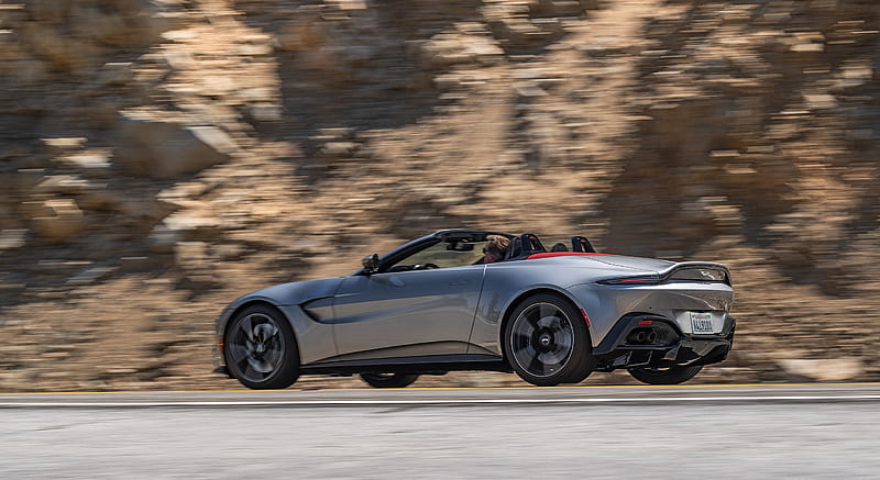 2021 Aston Martin Vantage Roadster (Color: Spirit Silver; US-Spec) - Rear Three-Quarter , car, HD wallpaper 2021 Aston Martin Vantage Roadster (Color: Spirit Silver; US-Spec) - Rear Three-Quarter , car, HD wallpaper