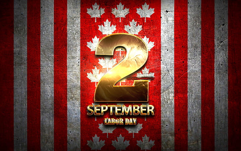 Labor Day, September 2, canadian national holidays, golden signs, Canada, North America, HD wallpaper