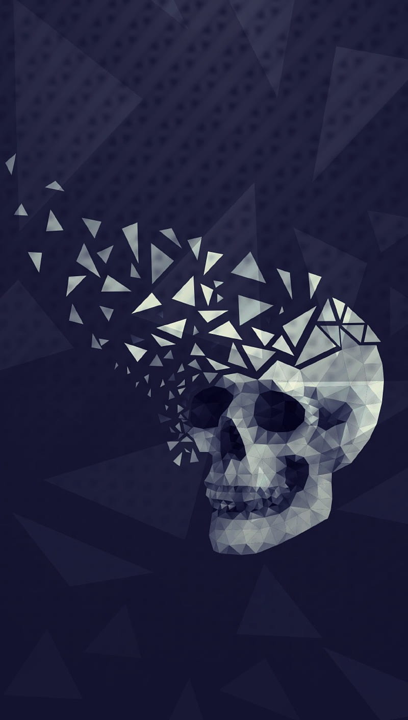 Thoughts, abstract, apple, dark, geometry, iphone, skull, HD phone wallpaper