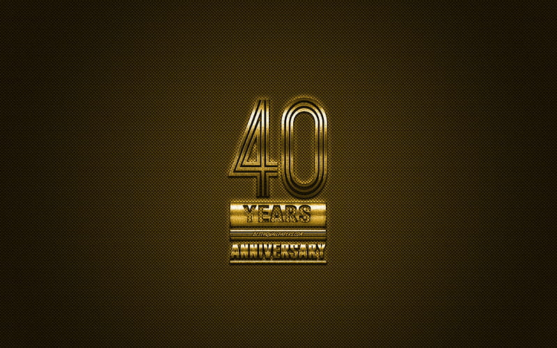 40 Anniversary, golden stylish symbol, golden 40 Anniversary sign, golden background, creative art, Anniversary Symbols, HD wallpaper