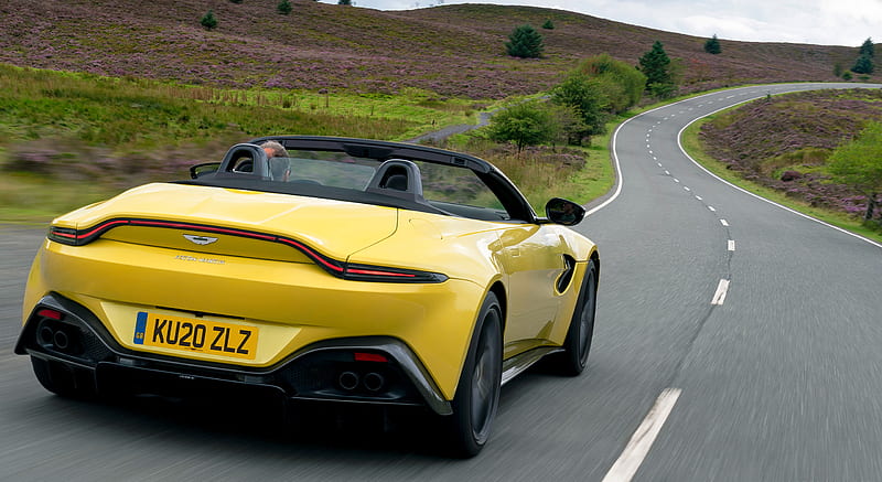 2021 Aston Martin Vantage Roadster (Color: Yellow Tang) - Rear , car, HD wallpaper 2021 Aston Martin Vantage Roadster (Color: Yellow Tang) - Rear , car, HD wallpaper