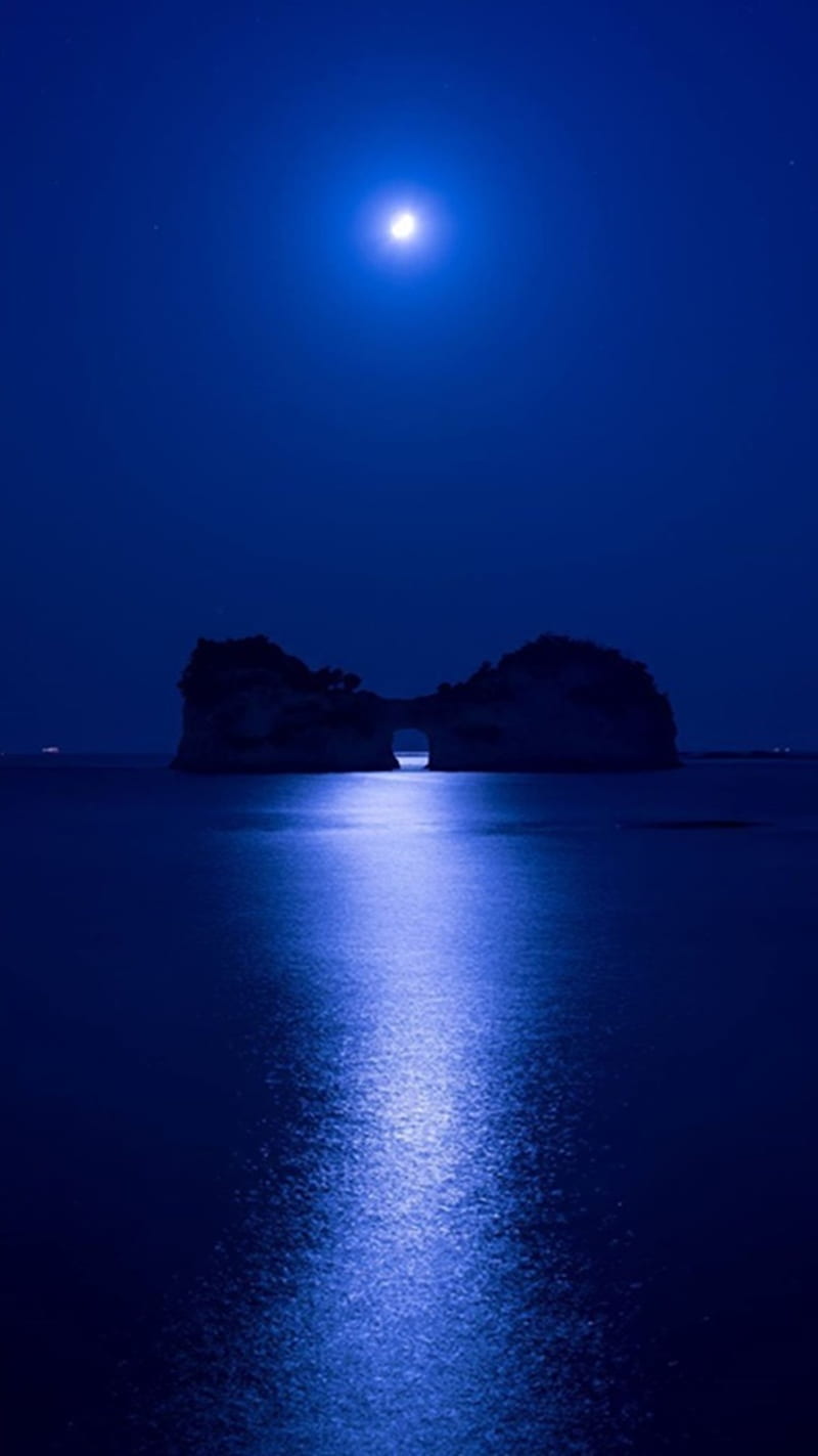 Deep Blue Night, nature, ocean, HD phone wallpaper