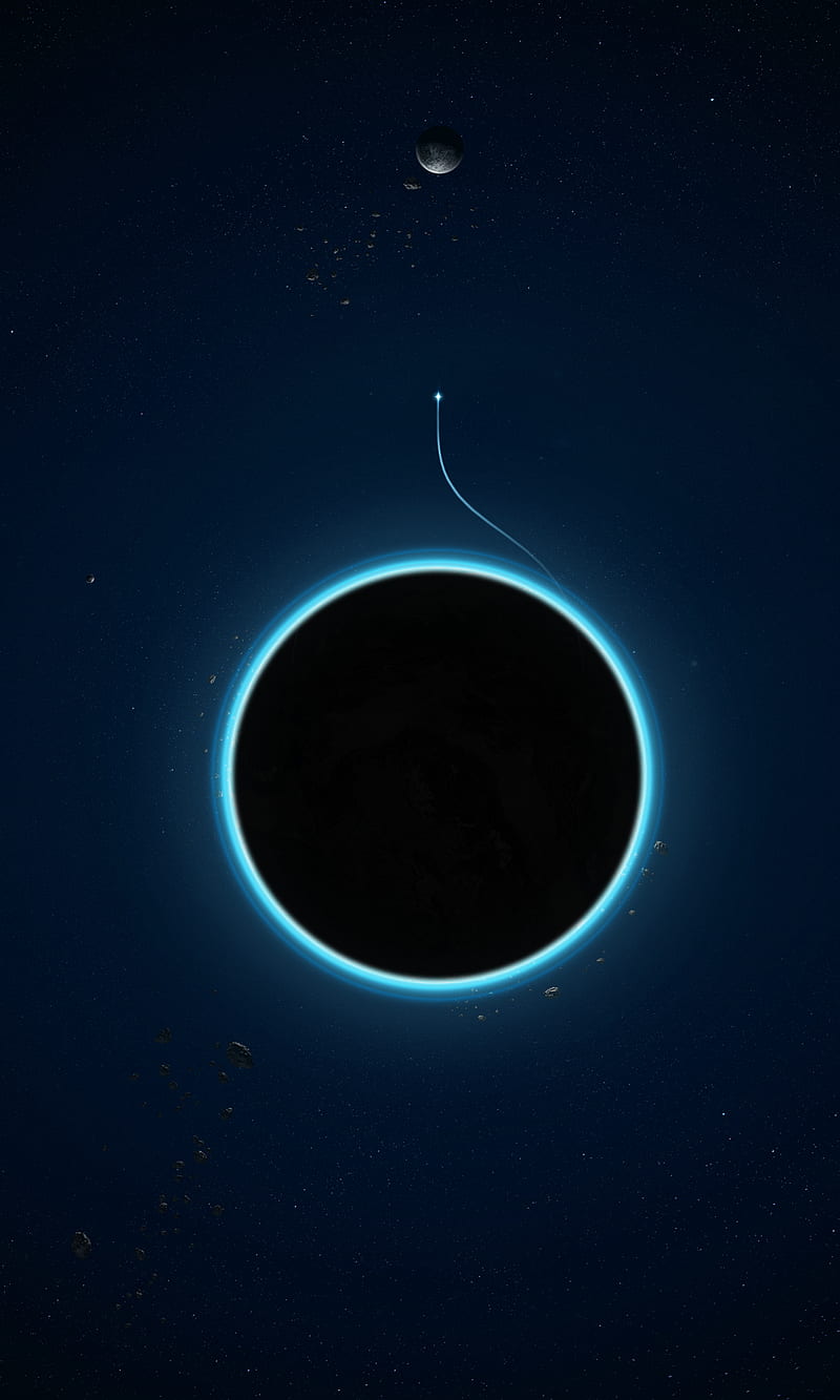 planet, eclipse, glow, dark, space, HD phone wallpaper