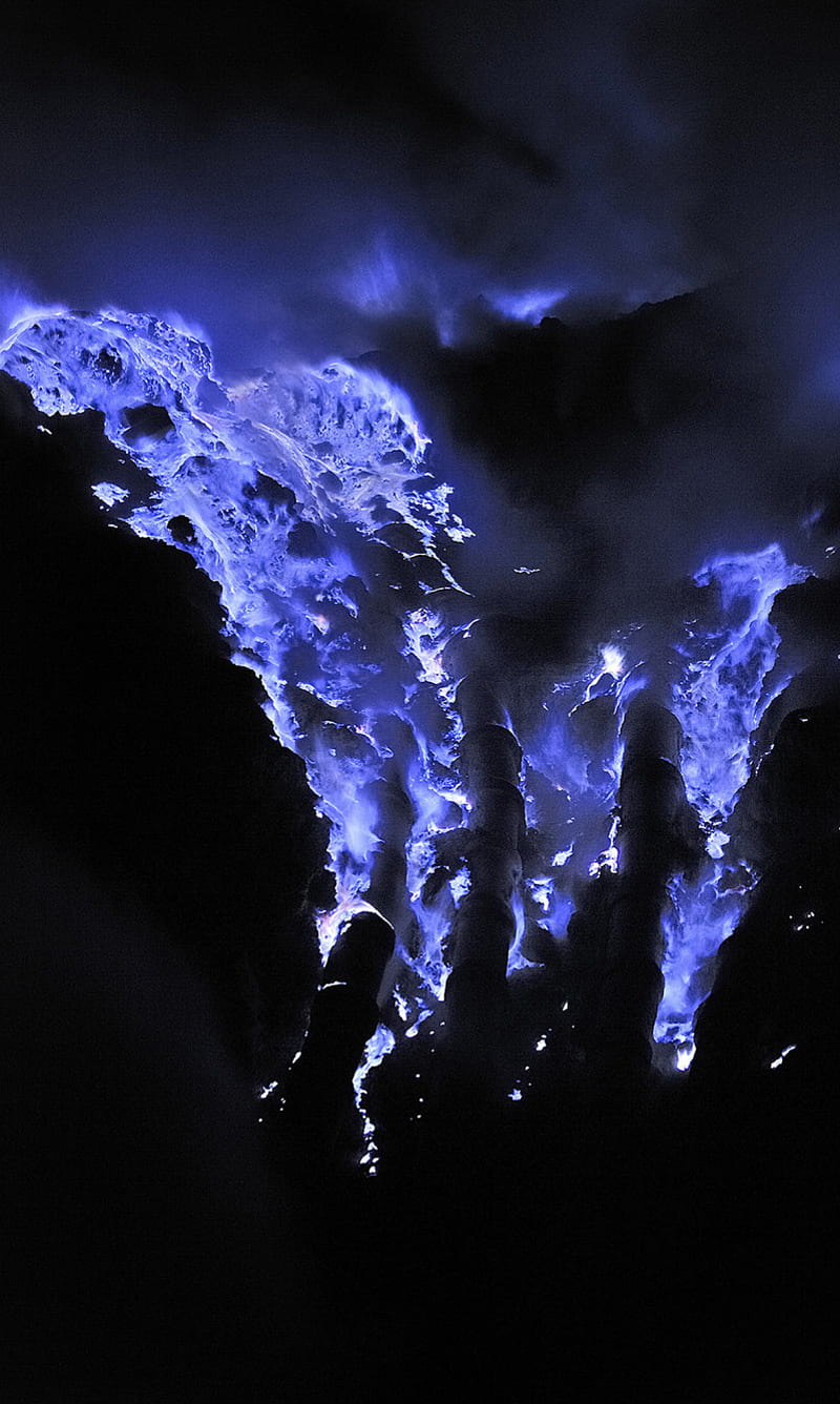 Blue lava, awesome, cool, fire, red lava, volcano, HD phone wallpaper