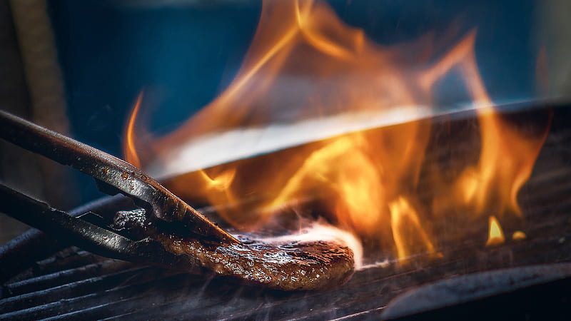 Grill Steak Fire Fire, HD wallpaper