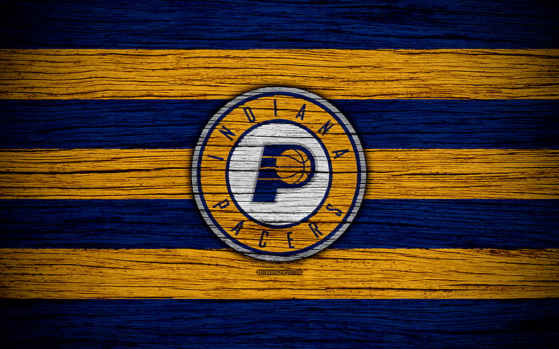 Indiana Pacers, NBA, wooden texture, basketball, Eastern Conference, USA, emblem, basketball club, Indiana Pacers logo, HD wallpaper