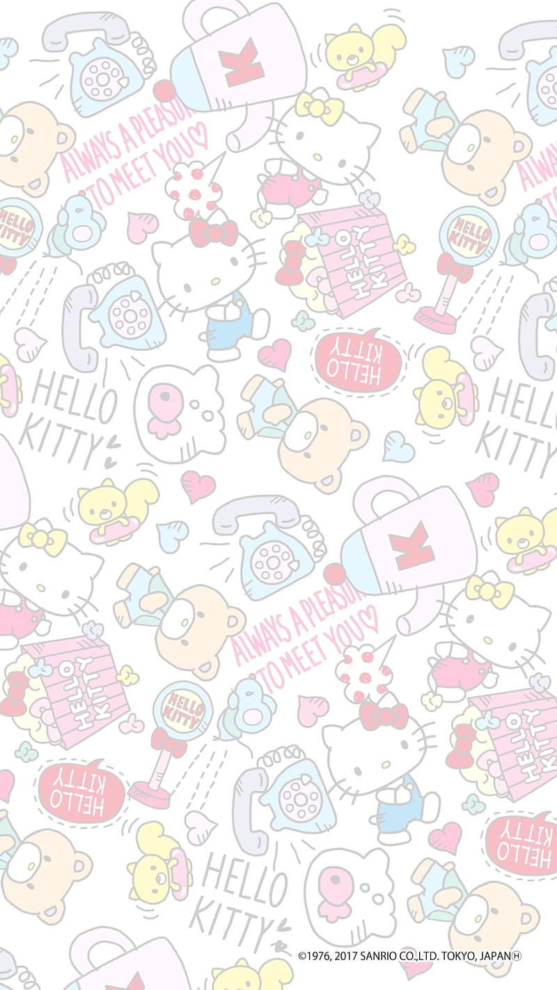 Nền Hello Kitty màu tím nhạt rất xinh xắn, mang đến không gian thật dễ chịu cho mọi người. Hãy cùng xem ảnh để cảm nhận nhé.