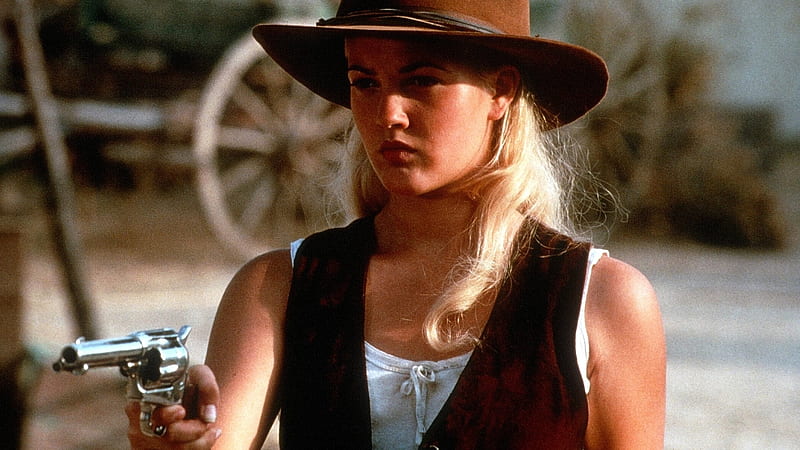 Stop Trying To Take My dom . ., pistol, hats, cowgirl, ranch, outdoors, women, brunettes, NRA, Drew Barrymore, movies, western, actors, HD wallpaper
