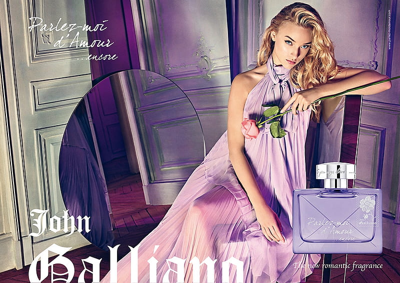 Marcelina Sowa, pink, model, blonde, galliano, perfume, girl, woman, HD wallpaper
