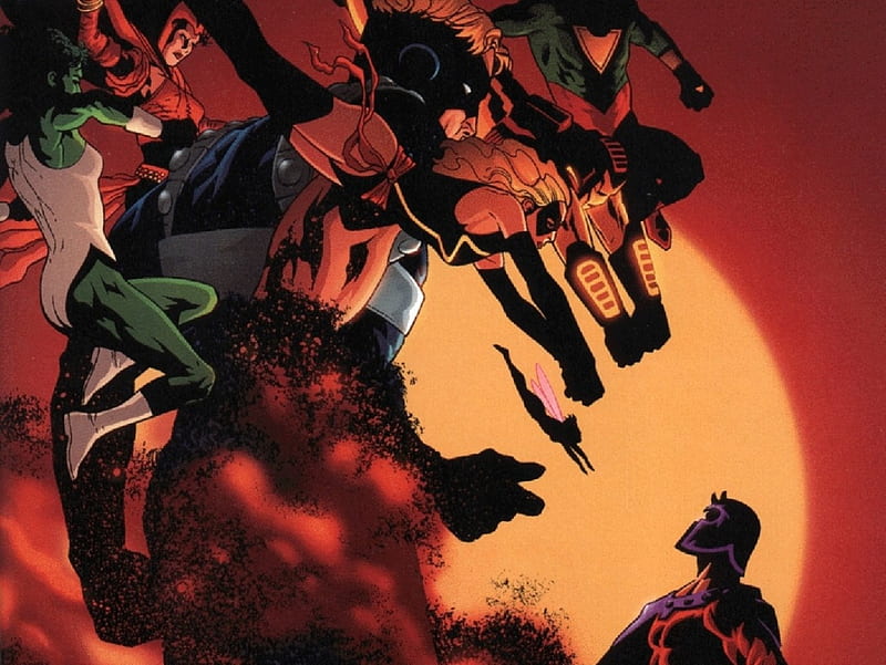 Magneto Vs The Avengers, wasp, ironman, avengers, magneto, she hulk, HD wallpaper