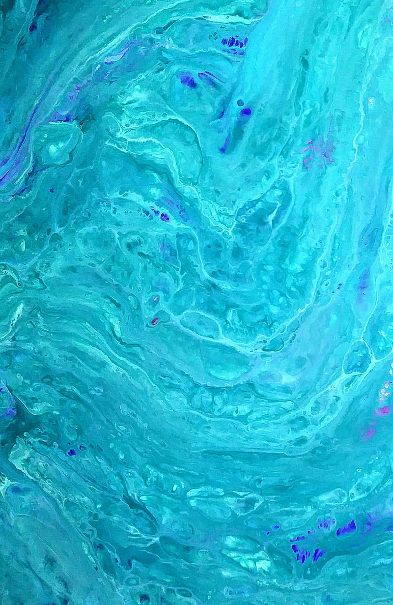 Aqua Waves , iphone, samsung, galaxy, new, water, pretty, abstract, acrylic pour, love, HD phone wallpaper