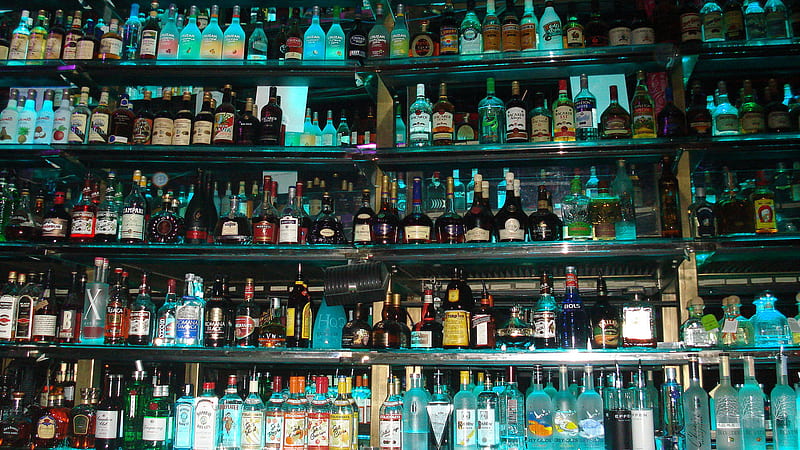 bar, alcohol, drink, product, distilled beverage, glass bottle, HD wallpaper