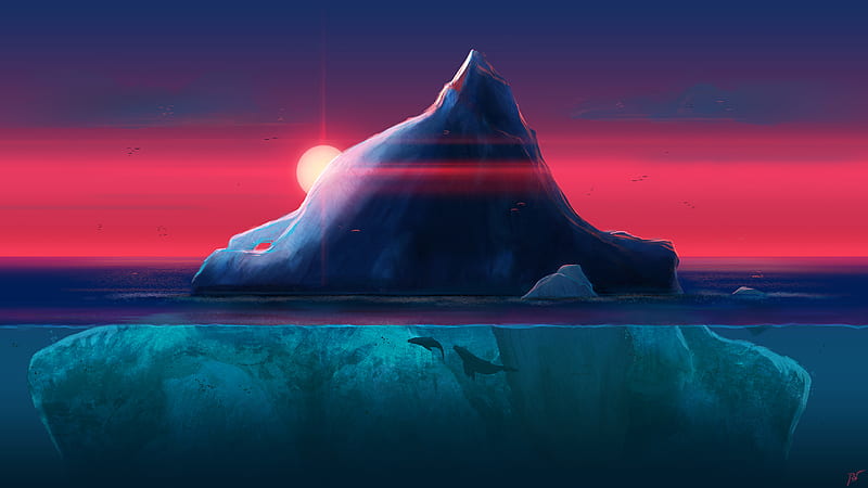 Iceberg Ocean, iceberg, artist, artwork, digital-art, HD wallpaper