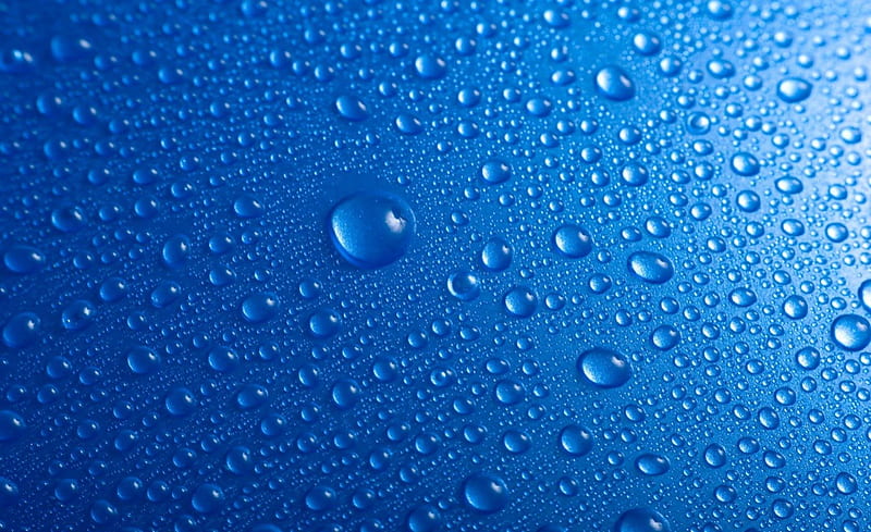 Water Drops, glass, bubble, water, window, drops, rain, blue, HD wallpaper