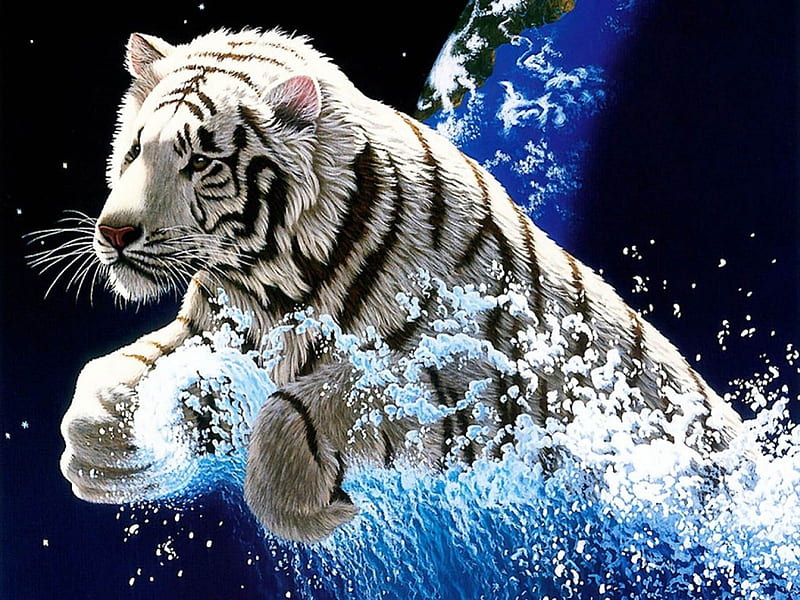 Tigre 3d, arte, 3d, salvaje, digitales, tigre, animal, Fondo de pantalla HD  | Peakpx