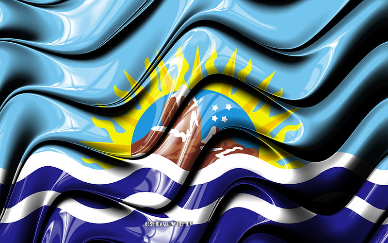 Santa Cruz flag Provinces of Argentina, administrative districts, Flag of Santa Cruz, 3D art, Santa Cruz, argentinian provinces, Santa Cruz 3D flag, Argentina, South America, HD wallpaper