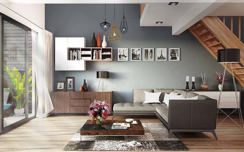 Living Room, home, furniture, interior, HD wallpaper