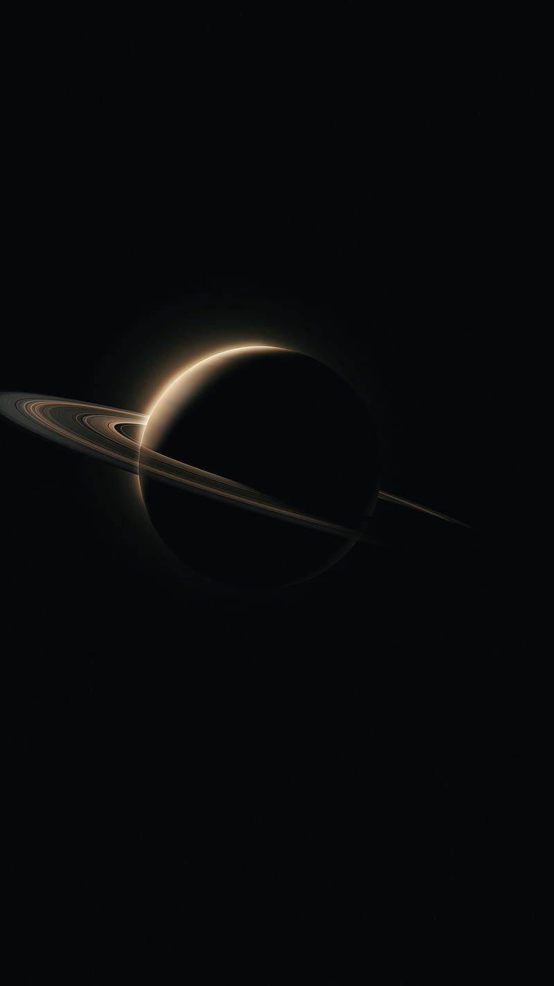 Dark Saturn, sky, moon, space, HD phone wallpaper