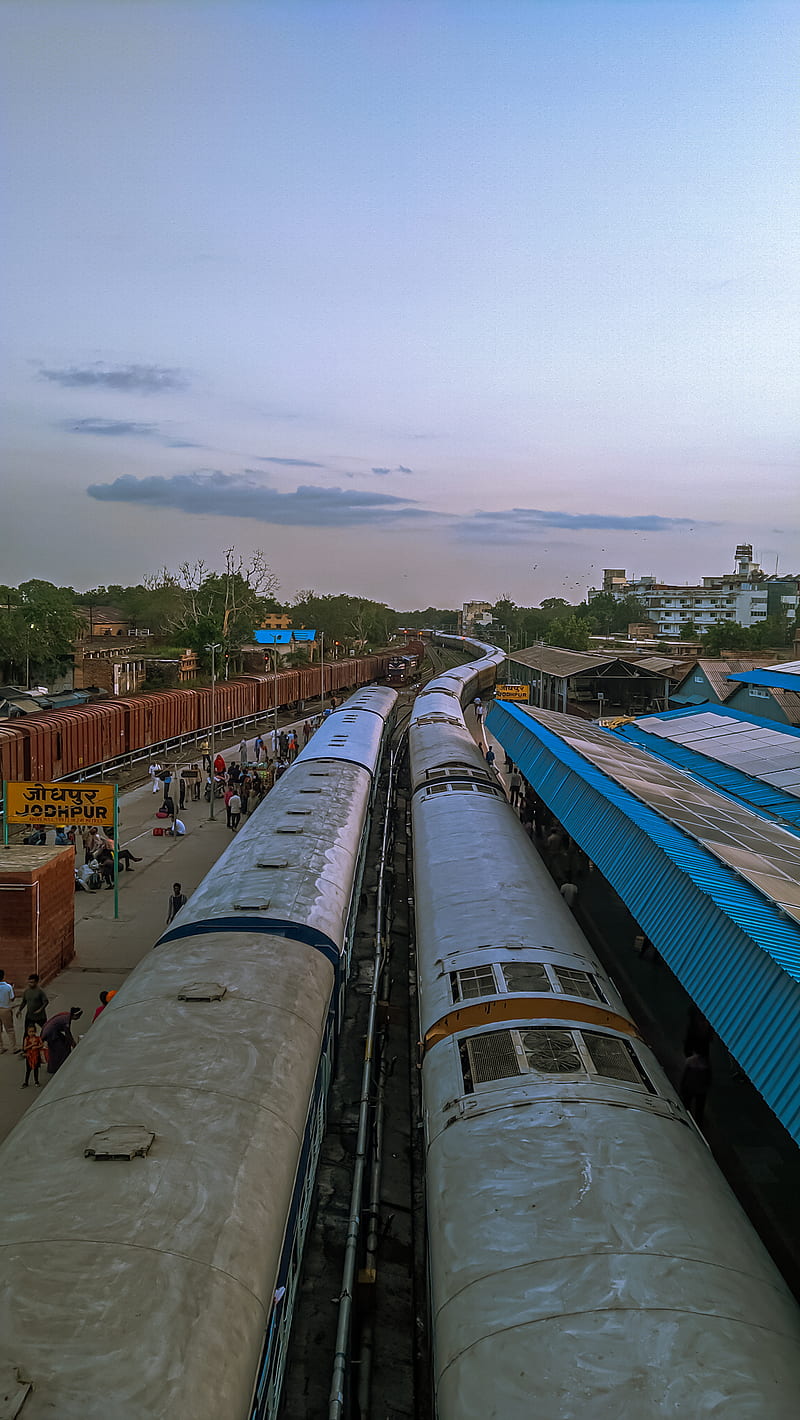 Railway , bridge, clouds, indian railway, jodhpur, mare, railway, rajasthan, skyline, south, HD phone wallpaper