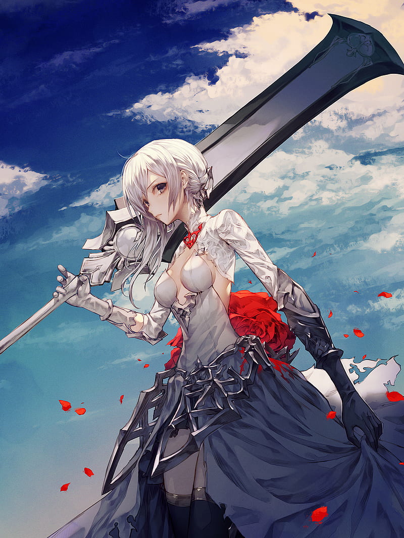 405 Anime Fantasy Sword  Black  Silver