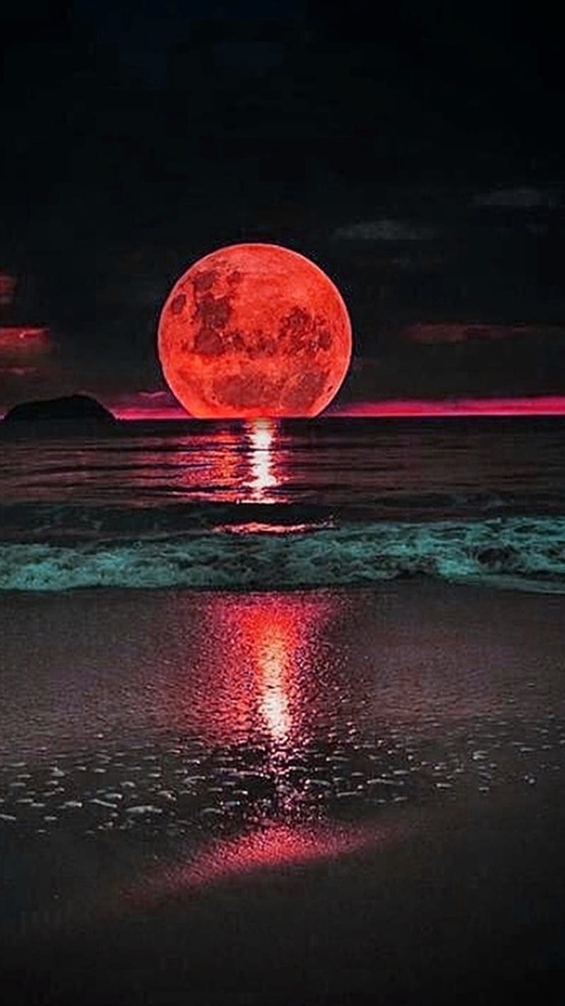 Full Moon Landscape, full moon, HD phone wallpaper