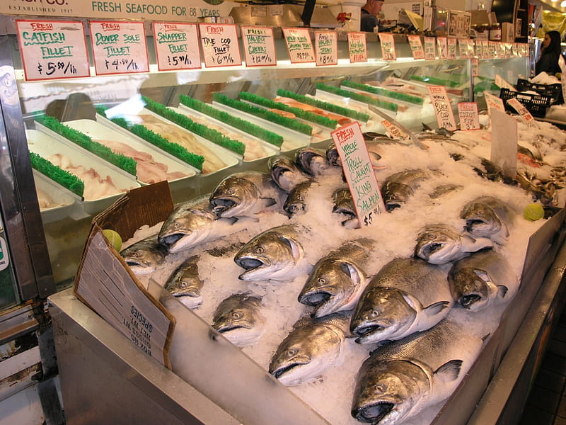Seattle Pike Market Fish , pike, fish, seattle, market, HD wallpaper