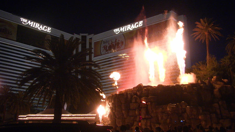 The Mirage, Las Vegas, Nevada, The Mirage, Nevada, Volcano, Las Vegas, HD wallpaper