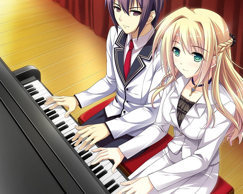 HD anime girl playing piano wallpapers | Peakpx