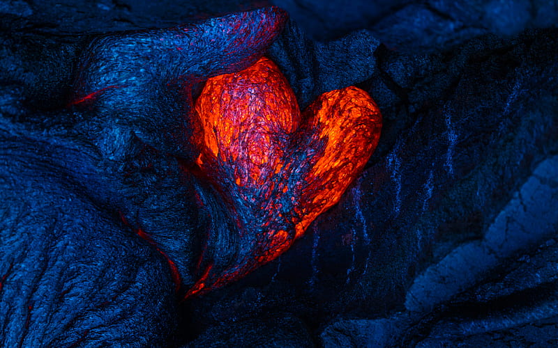 lava heart love concepts, 3D art, fire heart, artwork, corazones, lava, HD wallpaper