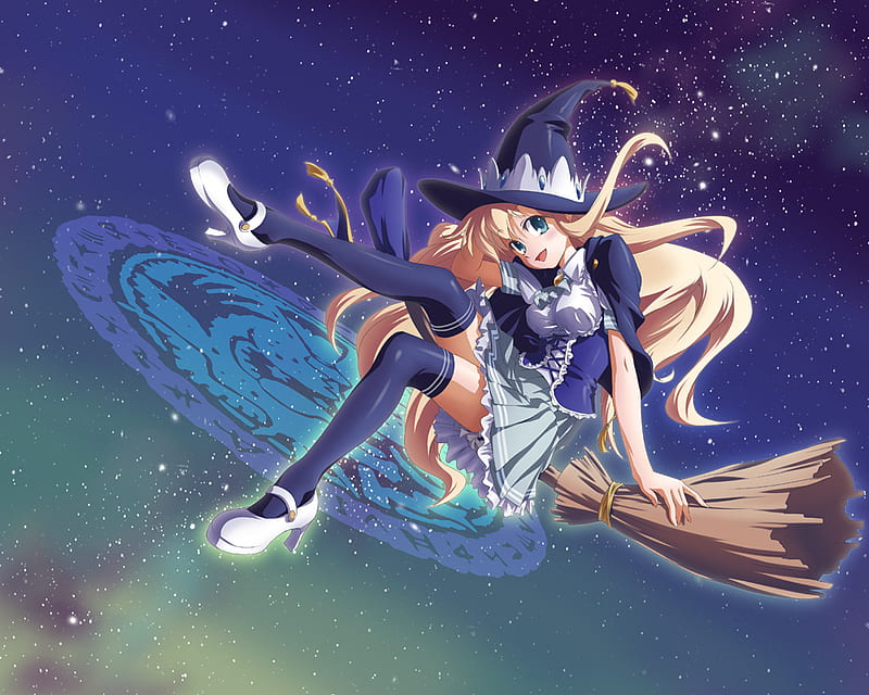 Space Witch, witch, magic, space, anime, HD wallpaper