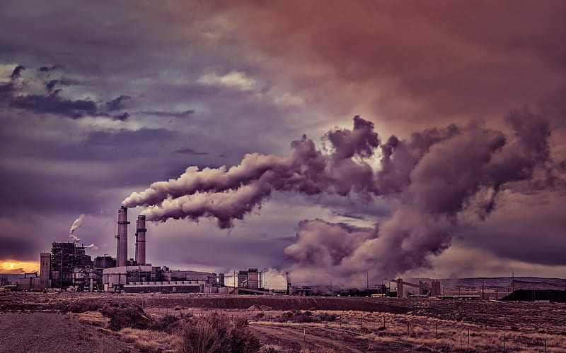 pollution of environment, ecology concepts, smoking chimneys, factories, environment, ecology, HD wallpaper