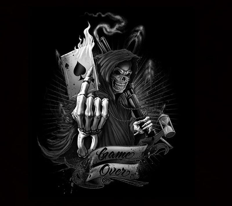 Dead, black and white, dead with card, HD wallpaper