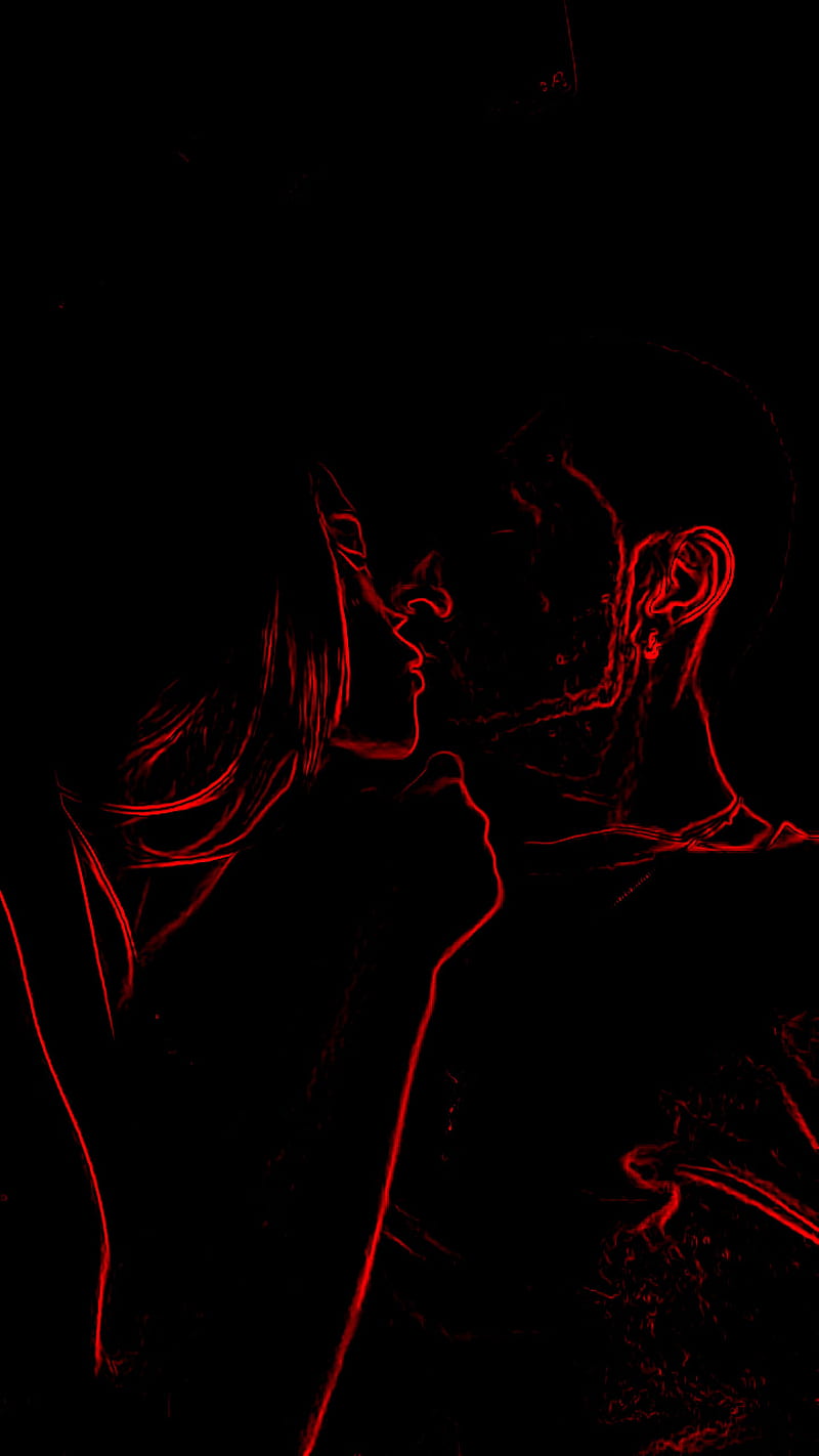 Love outlined, dark side of love, red lovers, HD phone wallpaper