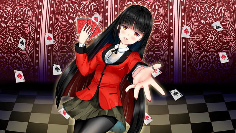 Anime jabami yumeko kakegurui gambaling escola cartazes de parede