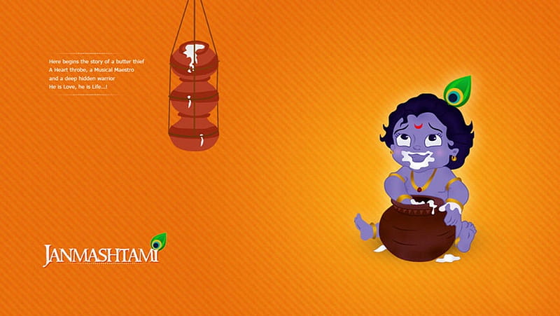 Janmashtami Cartoon Krishna, HD wallpaper | Peakpx