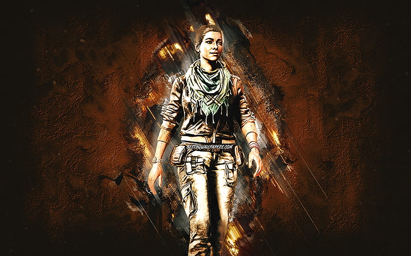 Layla Hassan, Assassins Creed, brown stone background, Layla Hassan skin, Assassins Creed characters, HD wallpaper